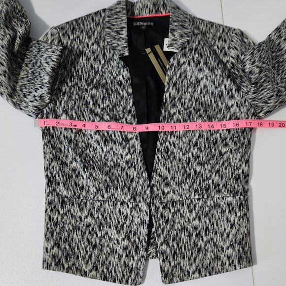 express Black White Patterned Blazer Jacket - Size 8 - Picture 14 of 14